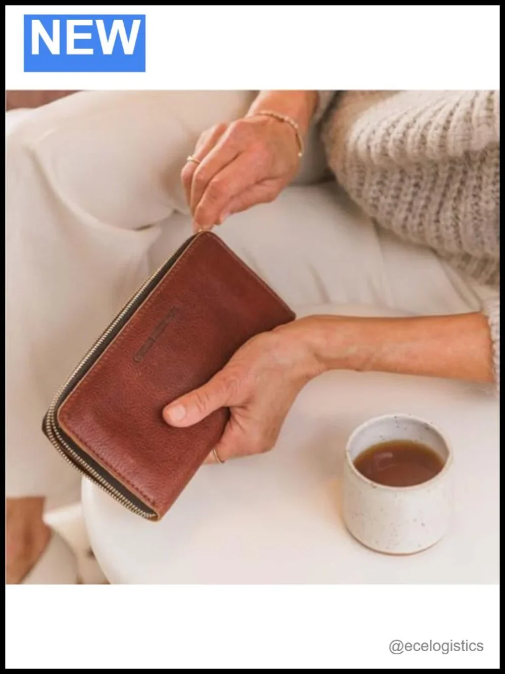 Full Grain Leather Accordion Zip Wallet